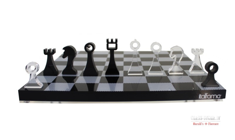 Chess pieces in plexiglass